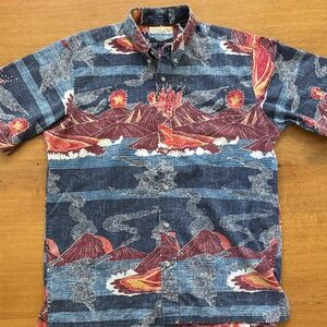 Reyn Spooner Volcanoes Nat'l Park Limited Edition Hawaiian Aloha Shirt Men's M